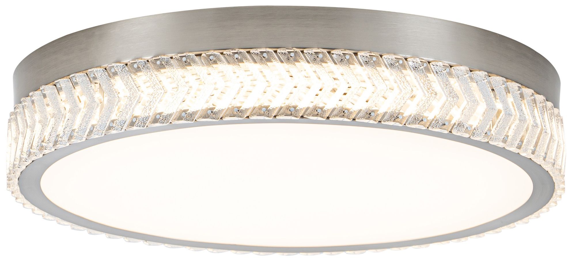 Image 2 Chevron 20" Wide Brushed Nickel Flush-Mount more views