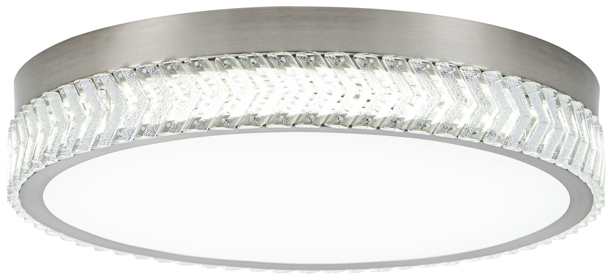 Image 3 Chevron 20" Wide Brushed Nickel Flush-Mount more views