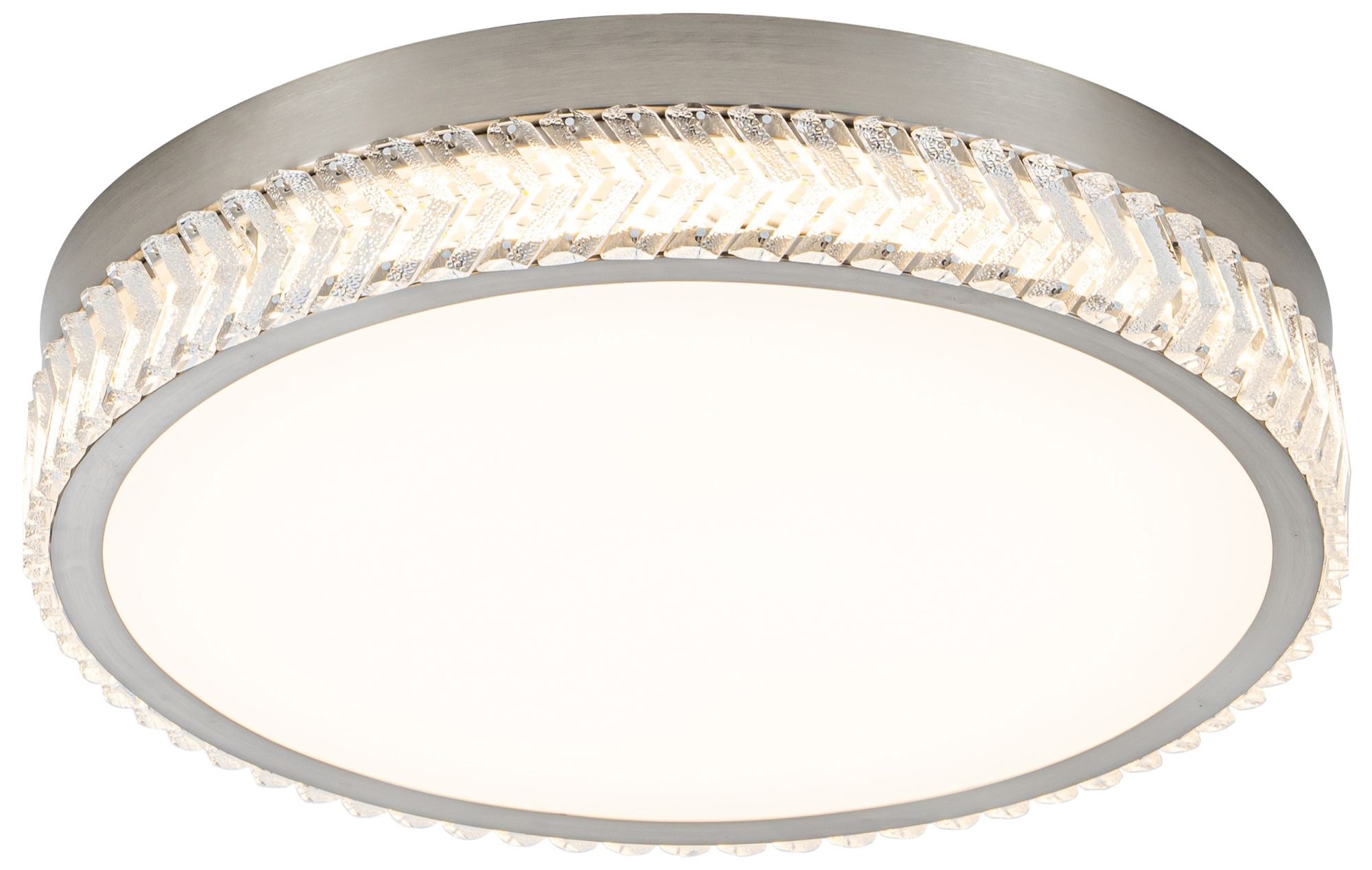 Image 4 Chevron 20" Wide Brushed Nickel Flush-Mount more views