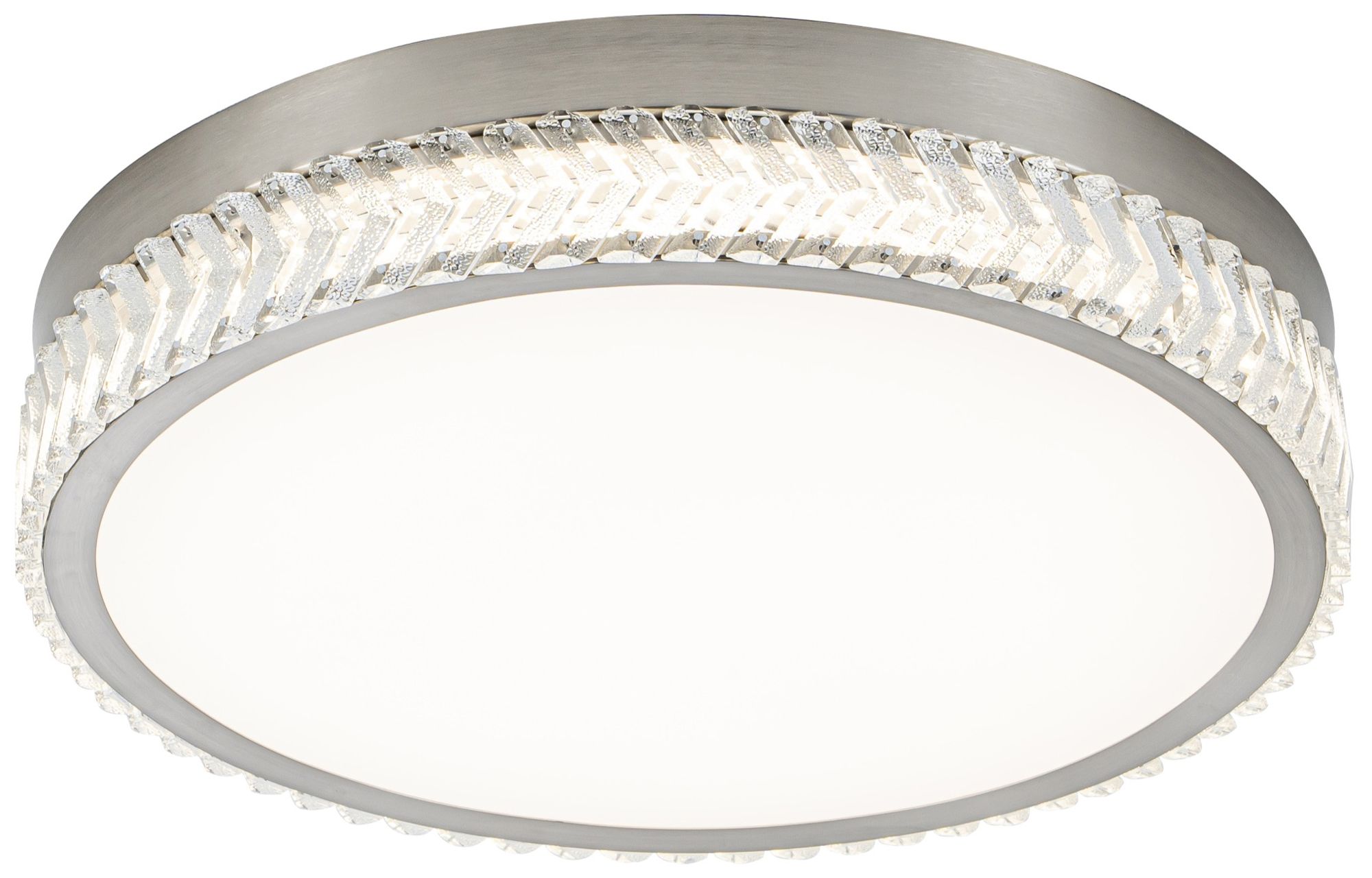 Image 5 Chevron 20" Wide Brushed Nickel Flush-Mount more views