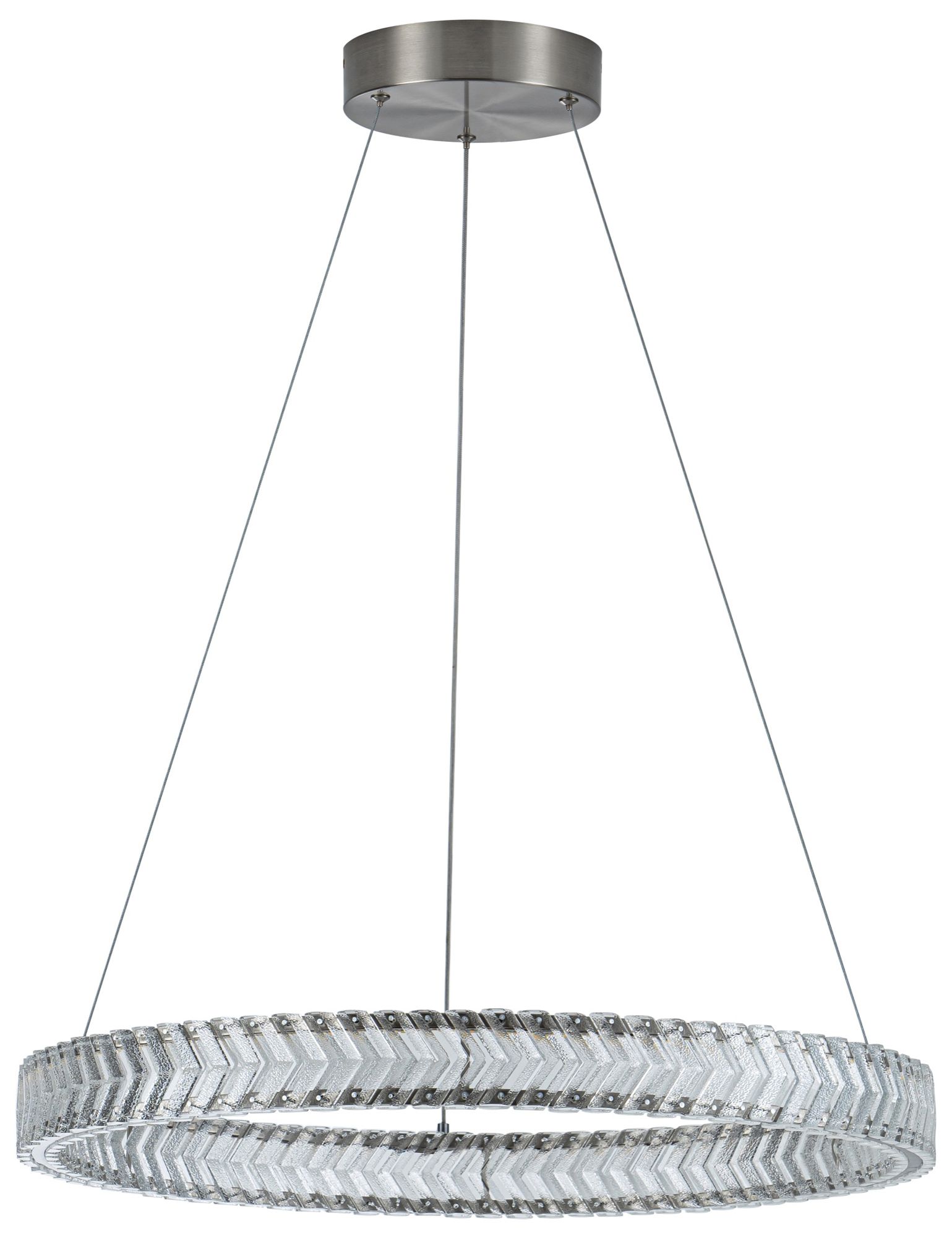 Image 2 Chevron 23.5" Wide Brushed Nickel Pendant more views