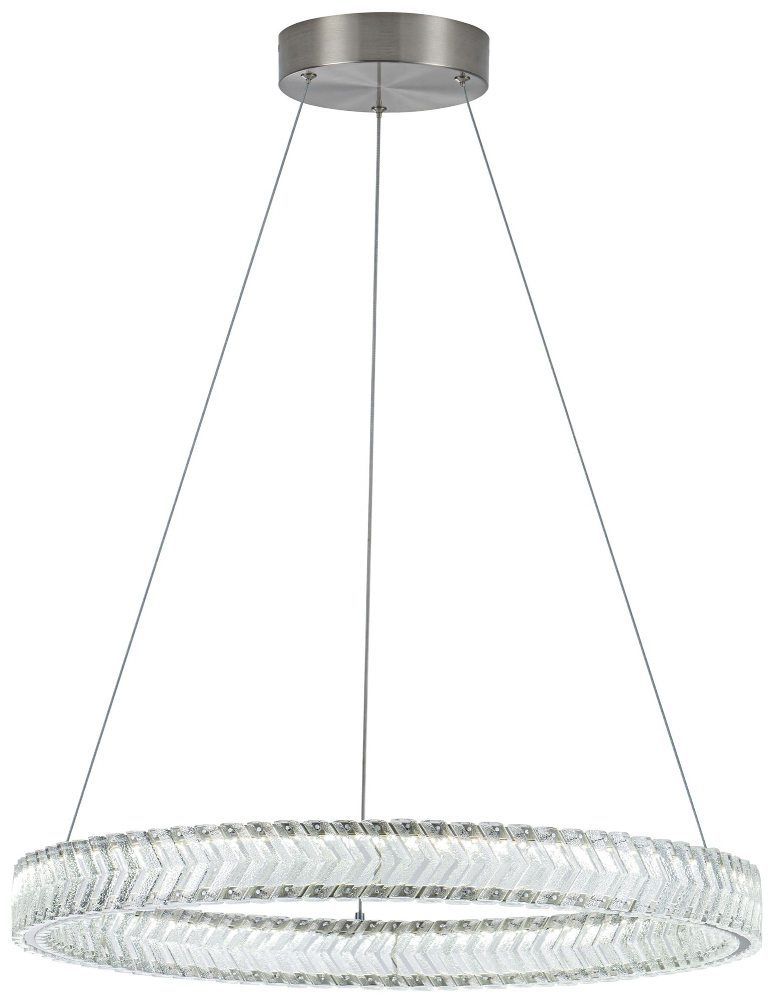 Image 3 Chevron 23.5" Wide Brushed Nickel Pendant more views