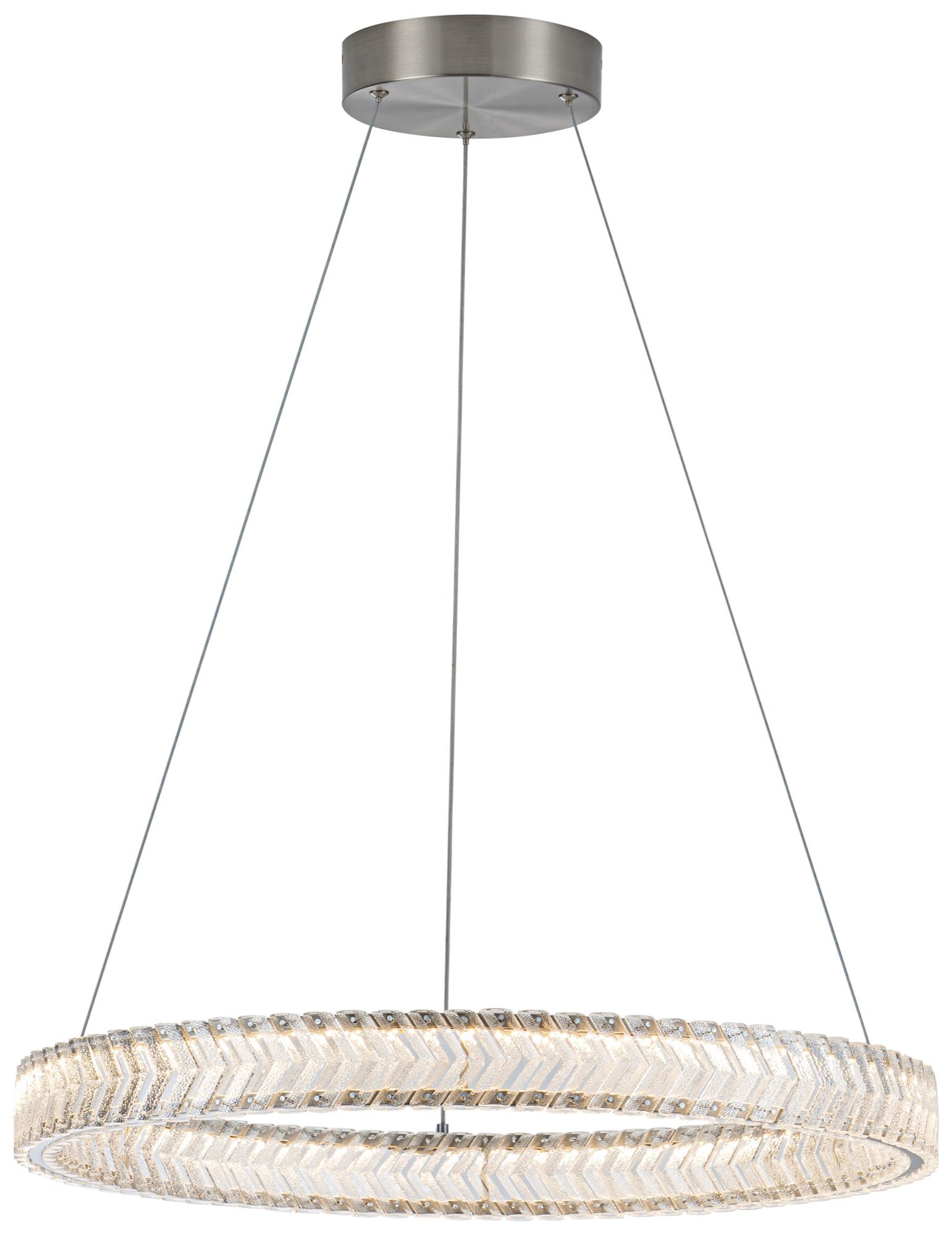 Image 4 Chevron 23.5" Wide Brushed Nickel Pendant more views