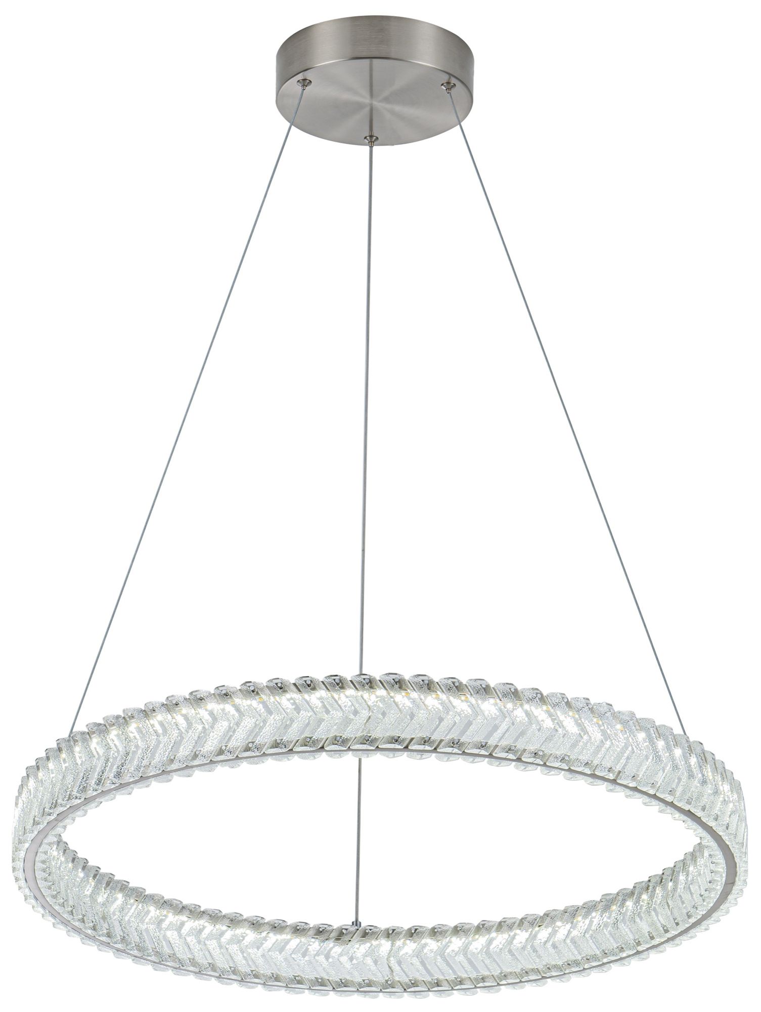 Image 5 Chevron 23.5" Wide Brushed Nickel Pendant more views