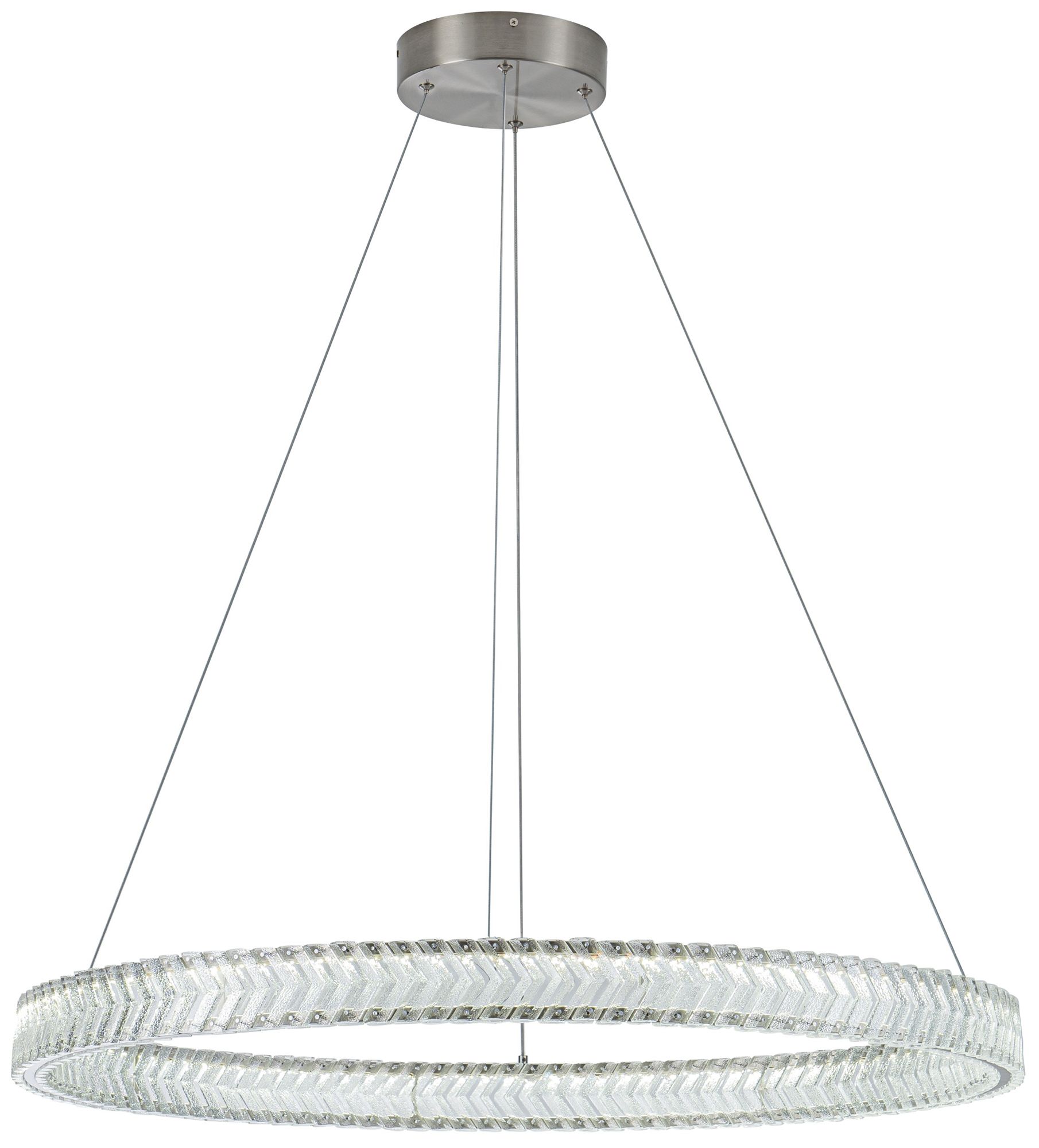 Image 2 Chevron 31.5" Wide Brushed Nickel Pendant more views