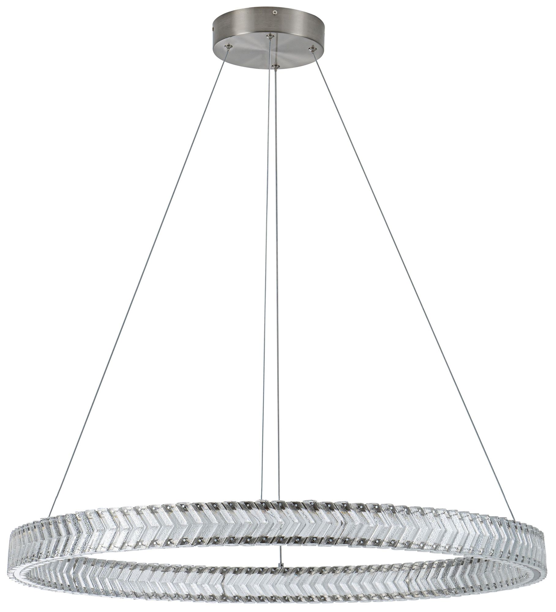 Image 3 Chevron 31.5" Wide Brushed Nickel Pendant more views