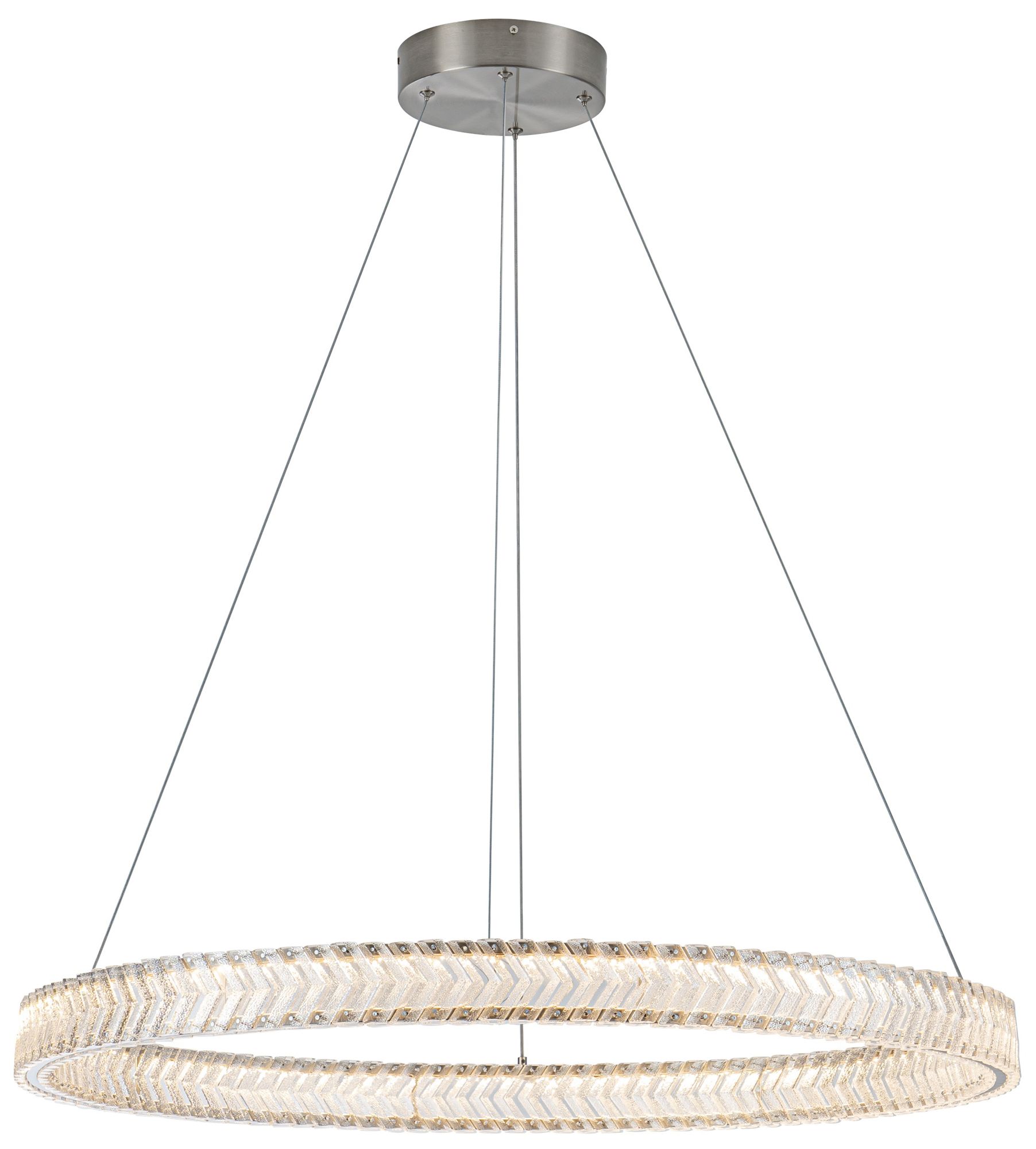 Image 4 Chevron 31.5" Wide Brushed Nickel Pendant more views