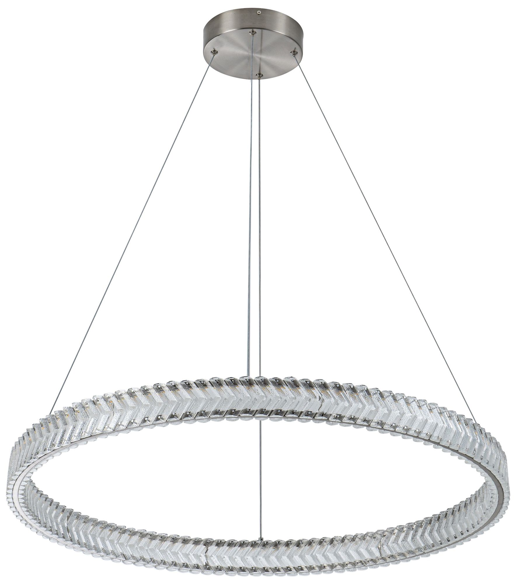 Image 5 Chevron 31.5" Wide Brushed Nickel Pendant more views