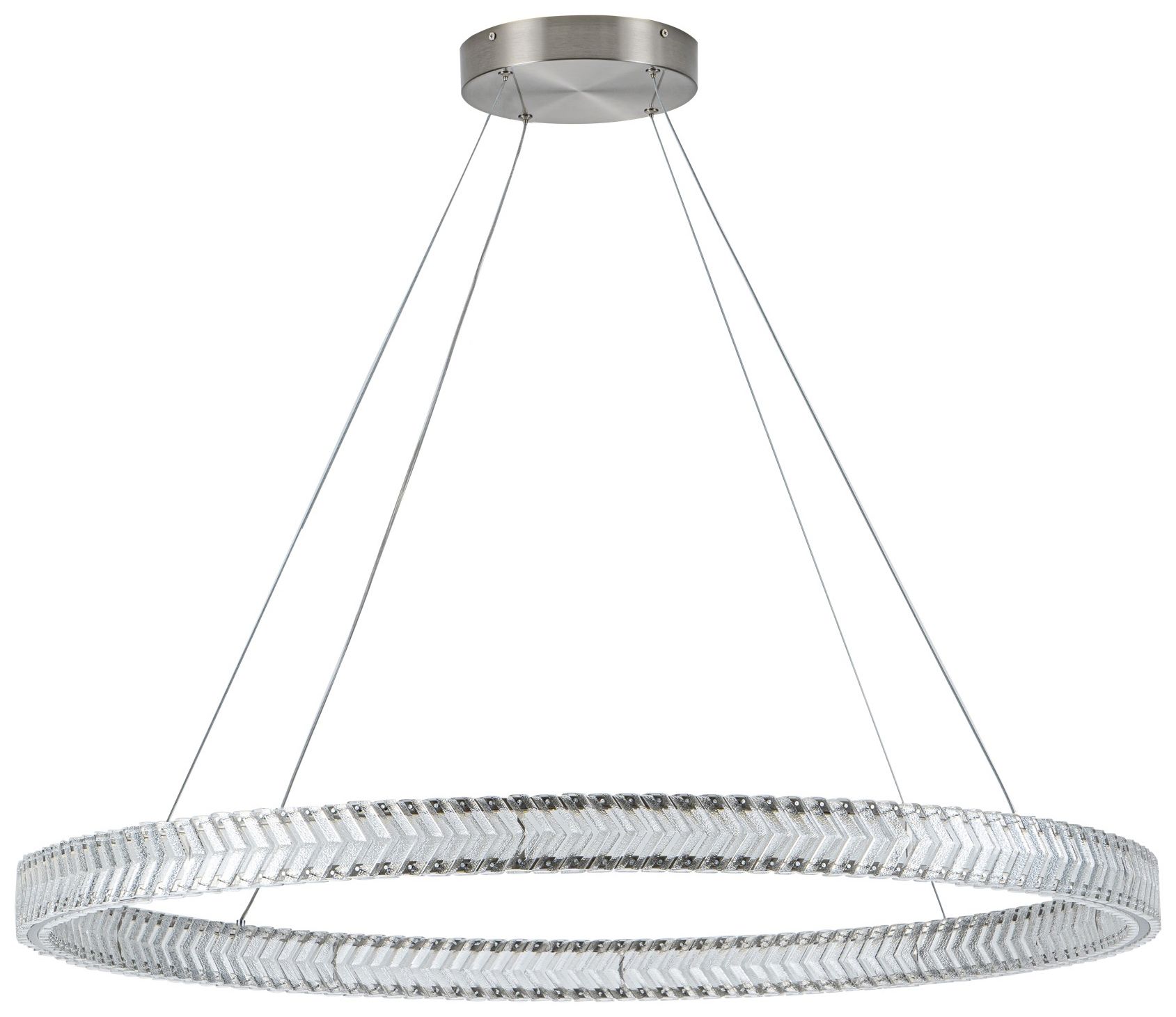Image 2 Chevron 39" Wide Brushed Nickel Pendant more views