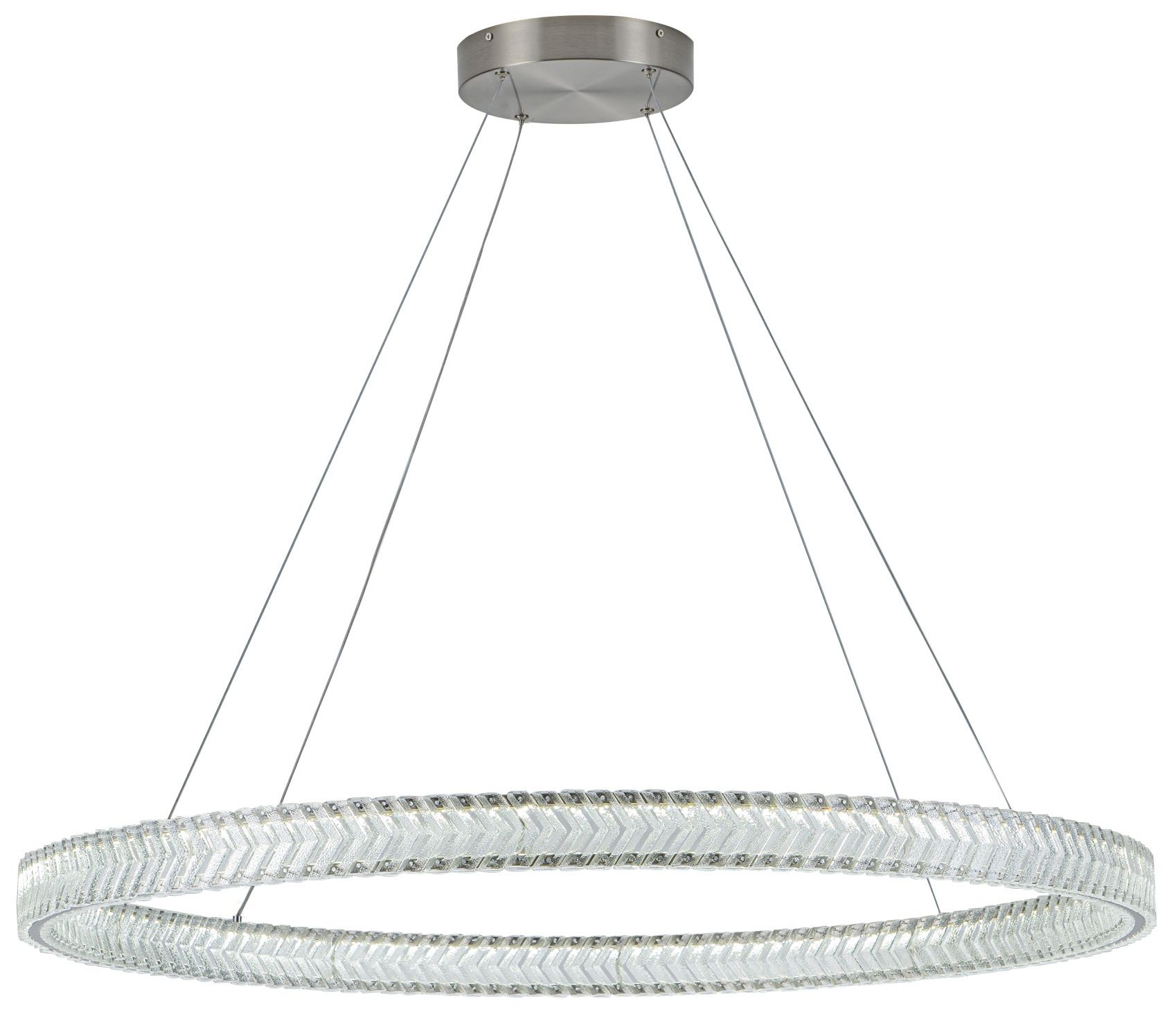 Image 4 Chevron 39" Wide Brushed Nickel Pendant more views