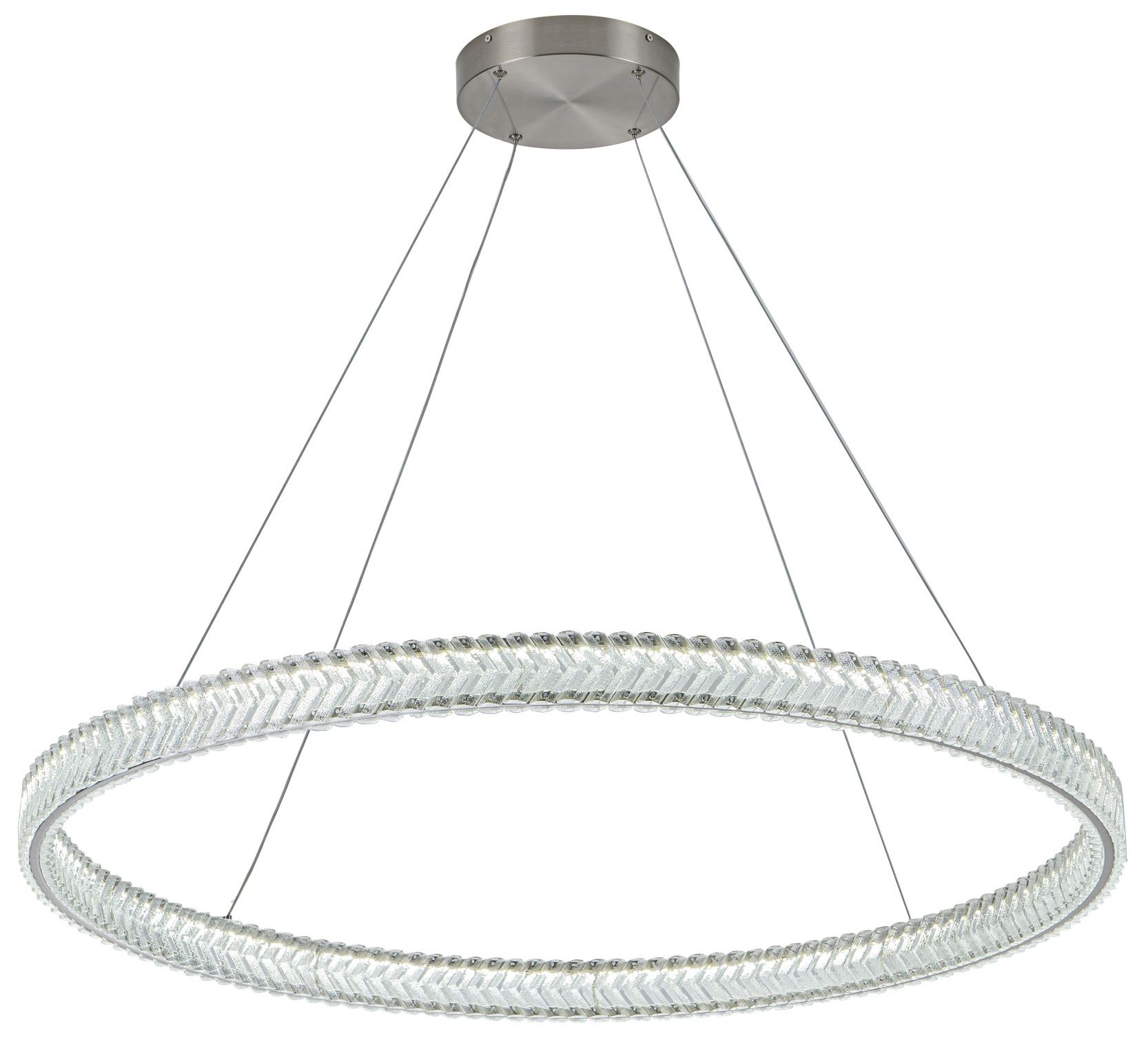 Image 5 Chevron 39" Wide Brushed Nickel Pendant more views