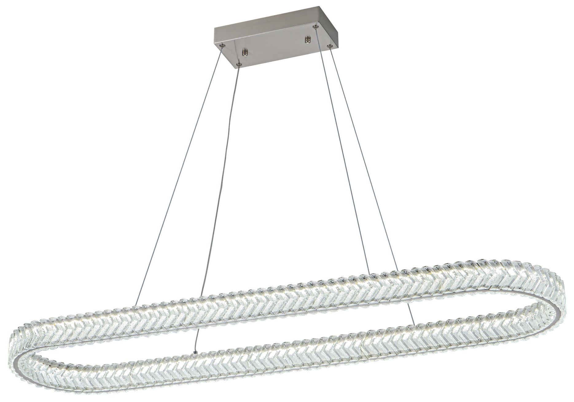 Image 2 Chevron 47" Wide Brushed Nickel Pendant more views