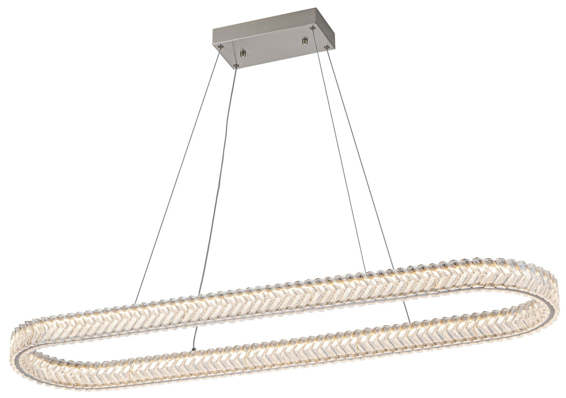 Image 3 Chevron 47" Wide Brushed Nickel Pendant more views