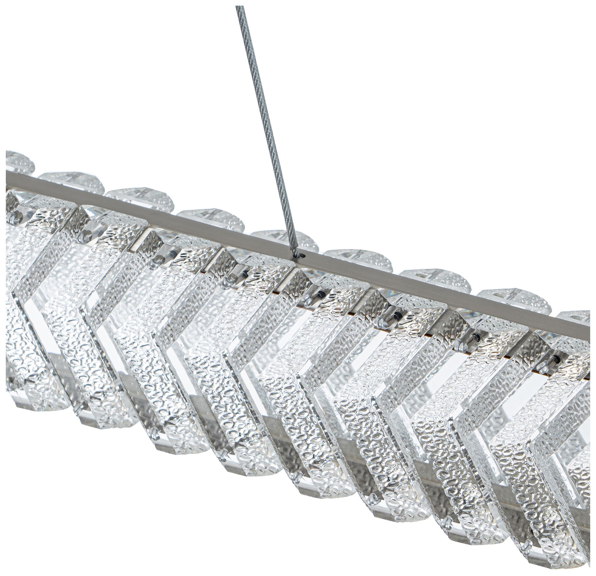 Image 5 Chevron 47" Wide Brushed Nickel Pendant more views