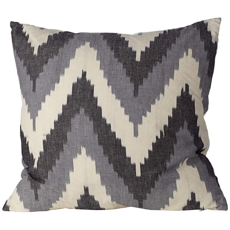 Image 1 Chevron Ikat Canvas 20 inch Square Down Throw Pillow