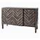 Chevron Patterned 3-Door Reclaimed Wood Console - Grey Slate Finish