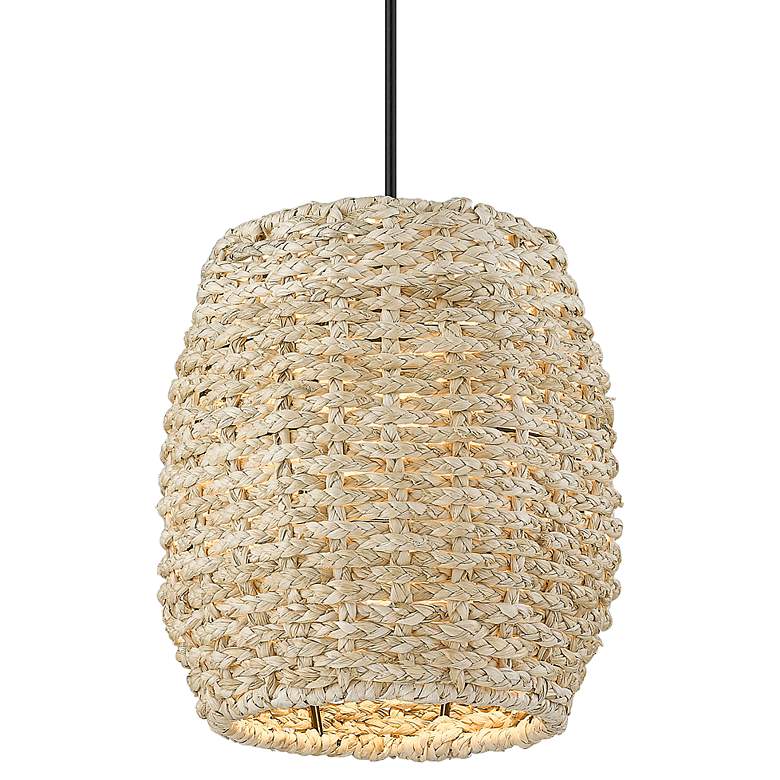 Image 3 Cheyanne 10" Wide Black Corn Rope Mini Pendant