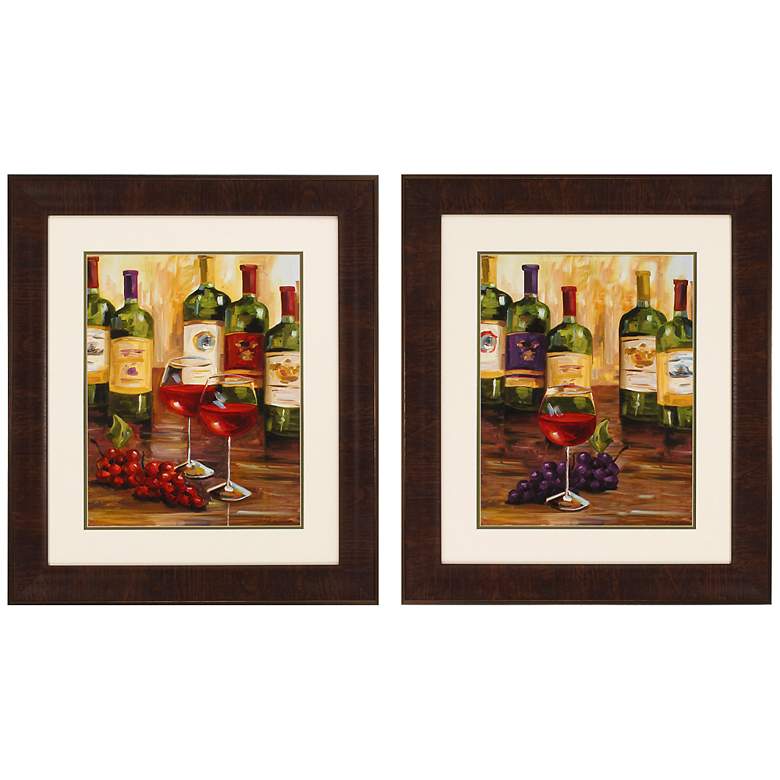 Image 1 Chianti 2-Piece 30 inch High Framed Wine Wall Art Print Set