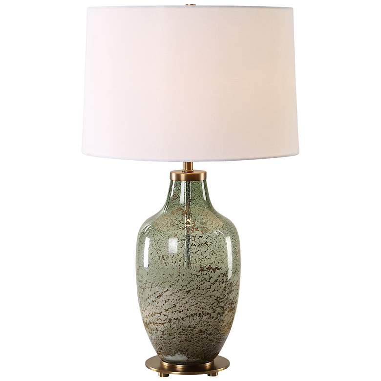Image 1 Chianti 27 1/2 inch Olive Green Glass Table Lamp