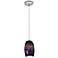 Chianti - E26 LED Cord Pendant - Brushed Steel Finish - Purple Swirl Glass