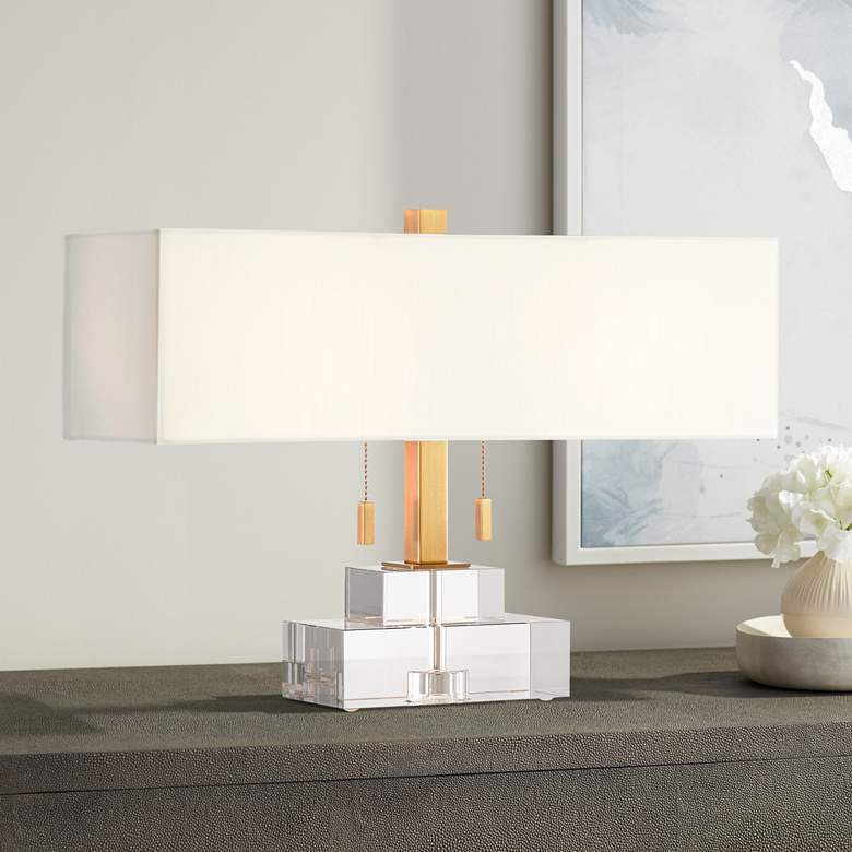Image 1 Chiara 14 1/2" High Clear Optic Crystal Accent Table Lamp
