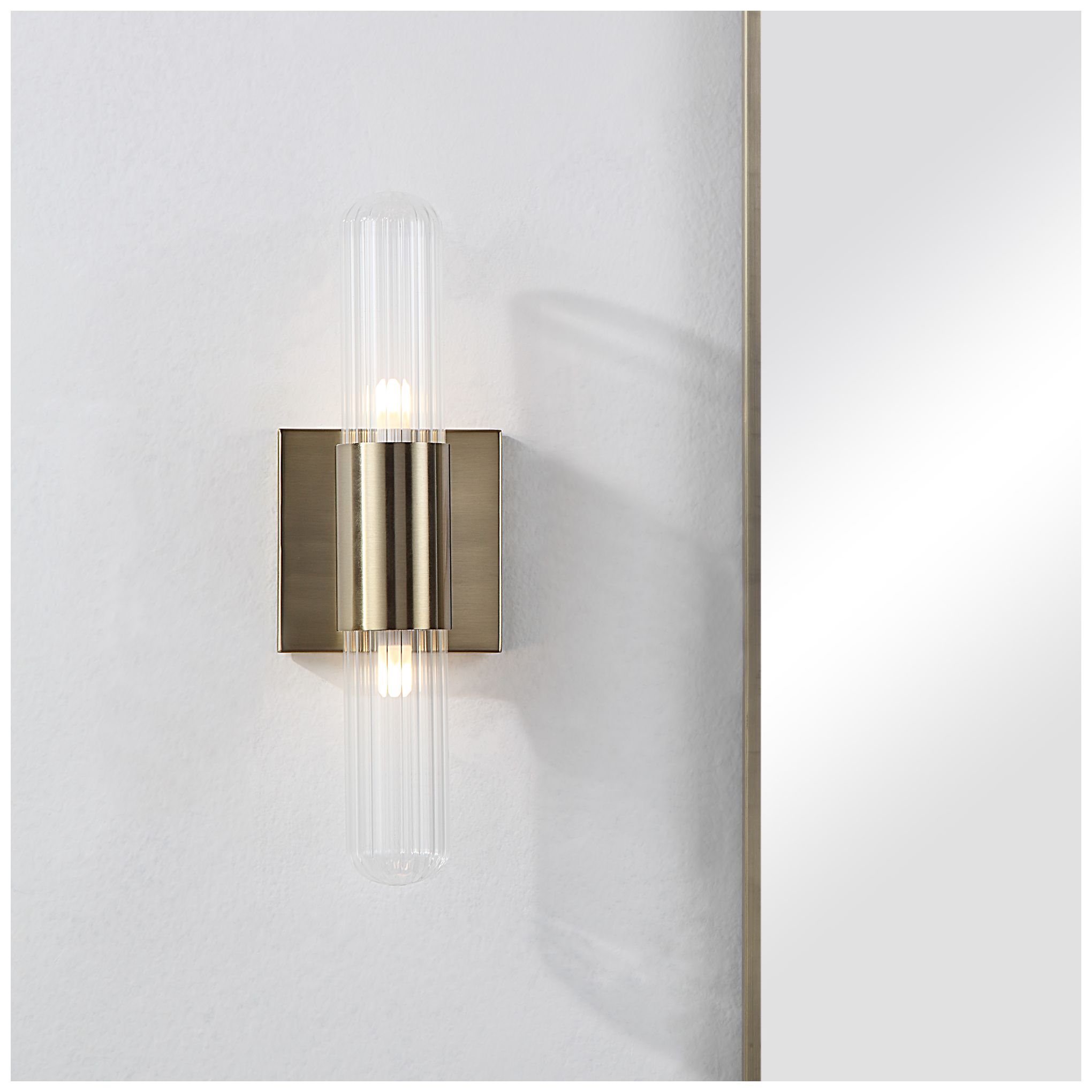 Image 4 Chiara 15 3/4" High Burnished Brass 2-Light LED Wall Sconce more views