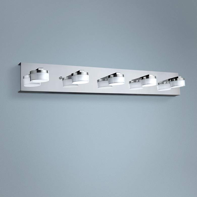 Image 1 Chic 4 1/4" Wide Opal Glass Chrome LED Wall Sconce
