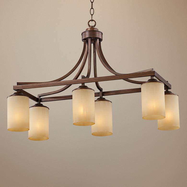 Image 1 Chic Chalet Bronze 30" Wide Island Chandelier