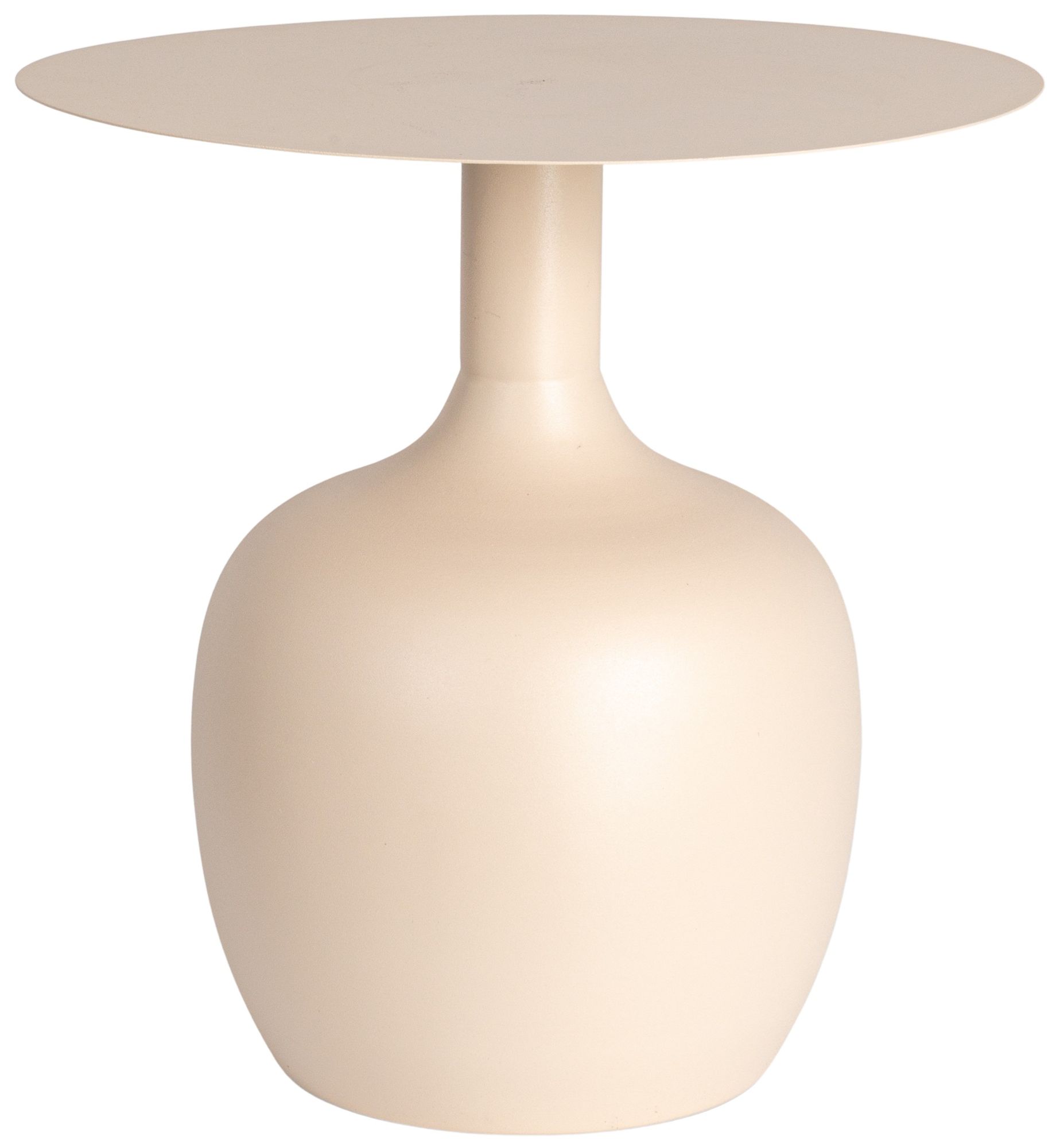 Image 2 Chic Metal Round Side Table, Cream