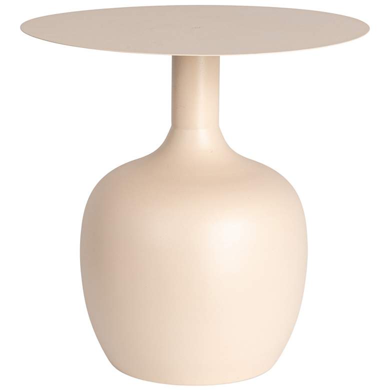 Image 2 Chic Metal Round Side Table, Cream