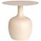 Chic Metal Round Side Table, Cream