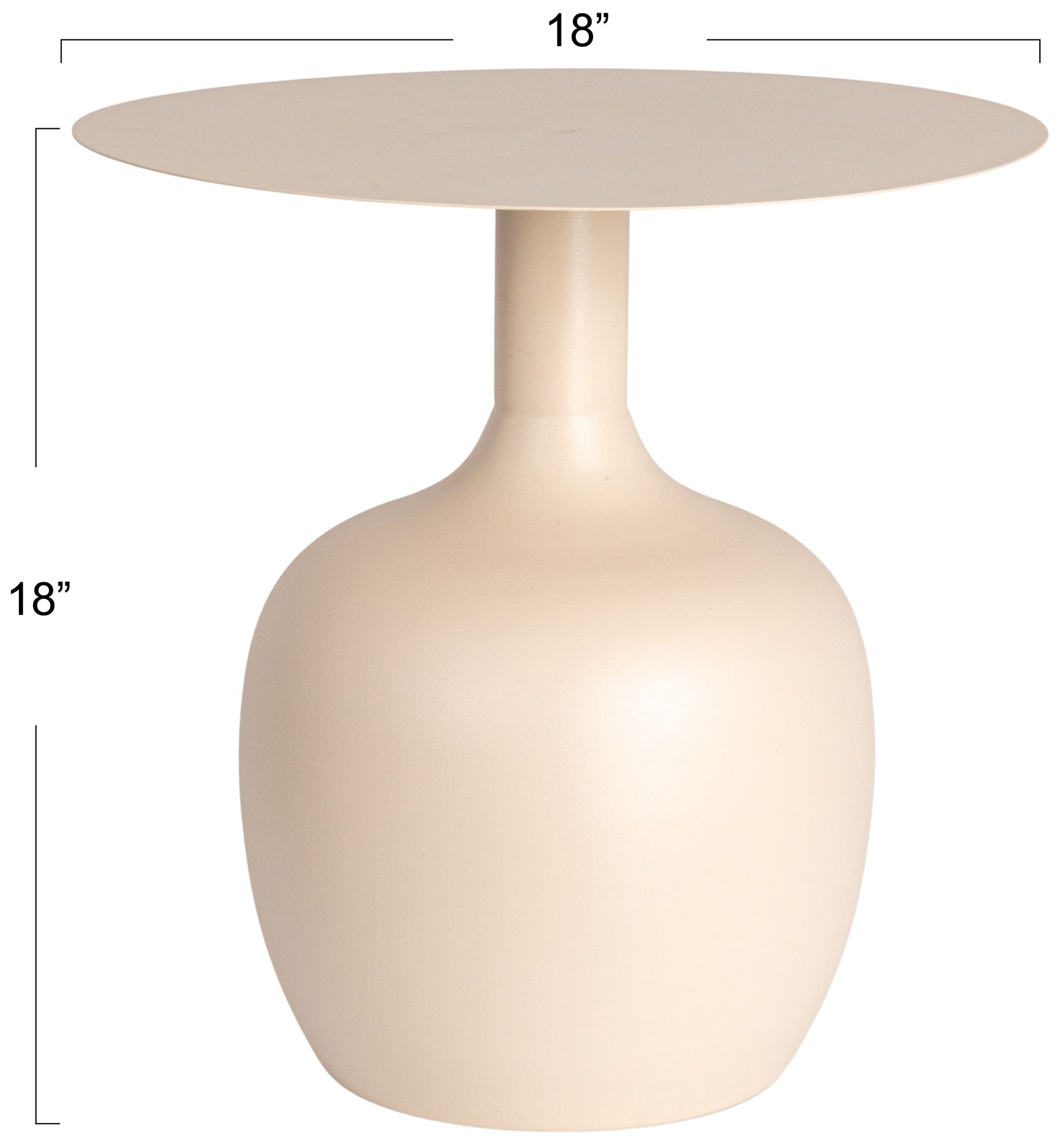 Image 3 Chic Metal Round Side Table, Cream more views