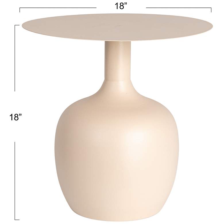 Image 3 Chic Metal Round Side Table, Cream more views