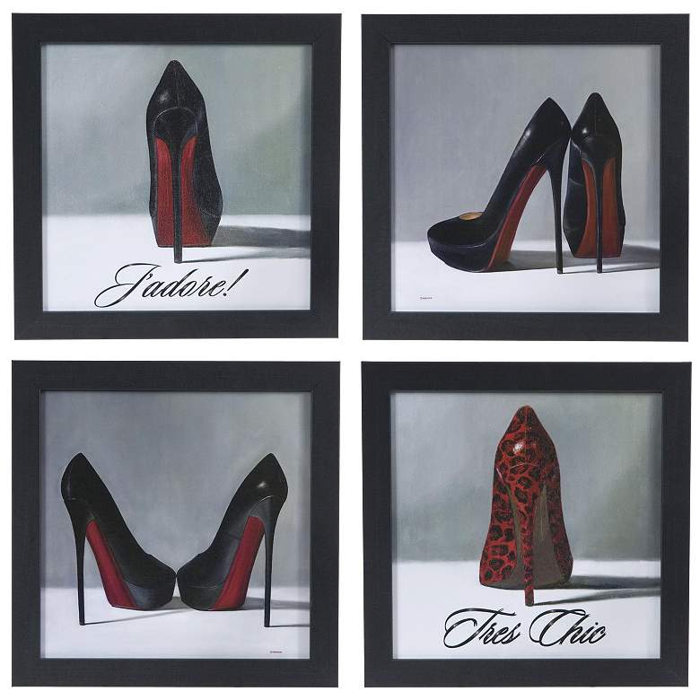 Image 1 Chic-Stiletto 14 inch Square Framed Wall Art Set of 4
