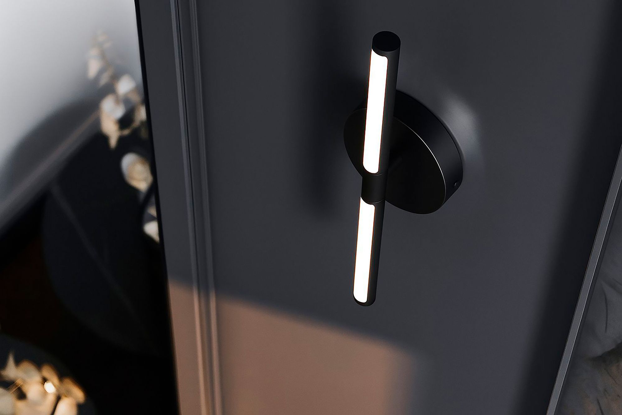 Image 3 Chicago 17" Wide Black 20W LED Vanity Light with White Acrylic Shade more views