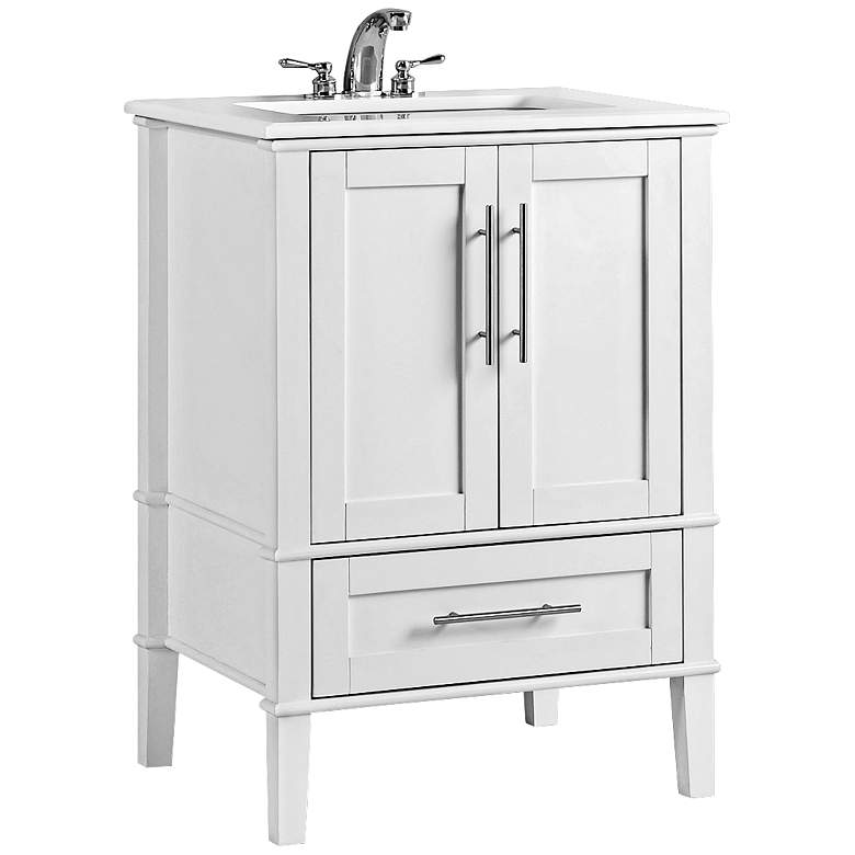 Image 1 Chicago 24 inch Wide White Single Sink Vanity