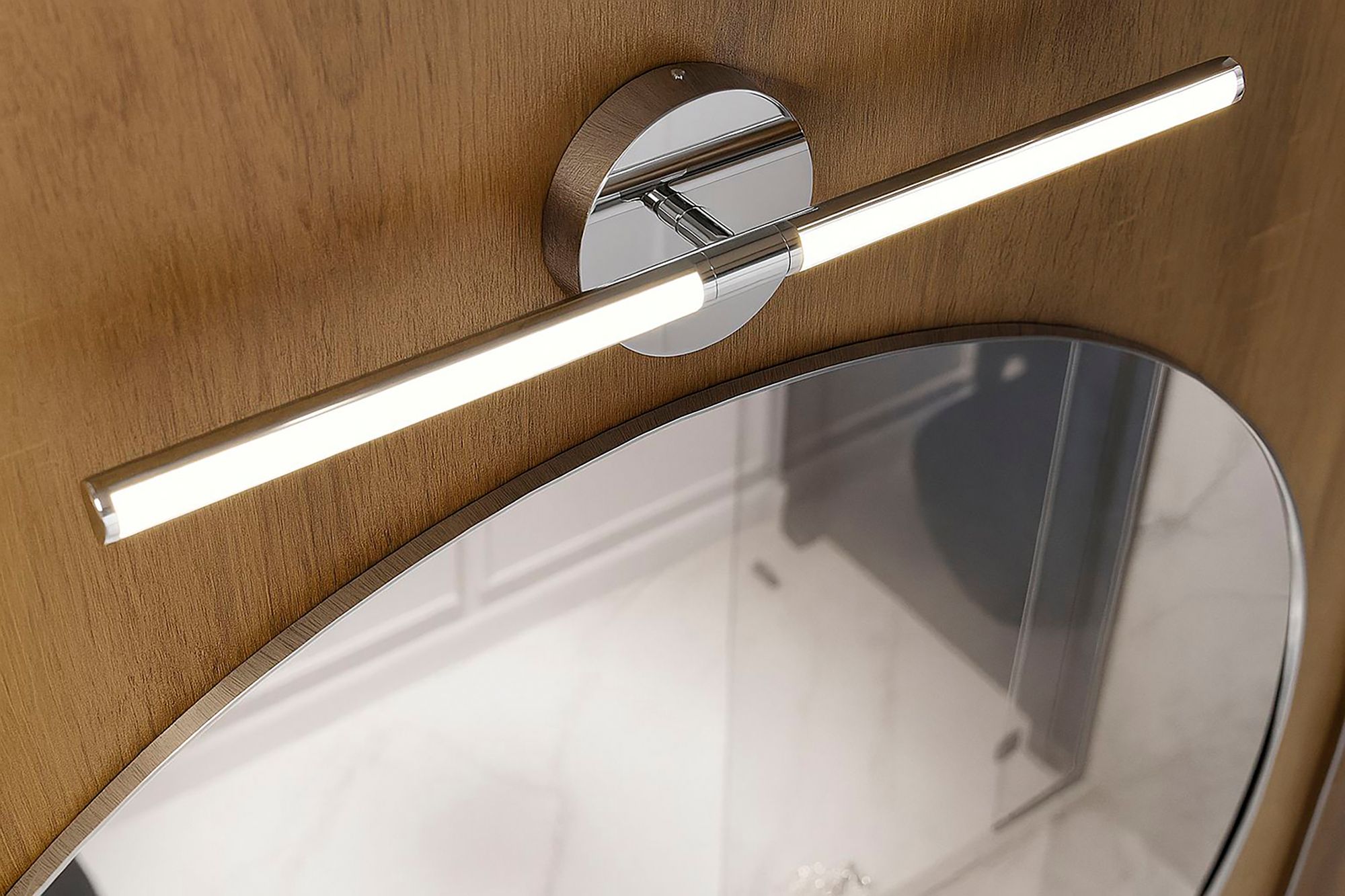 Image 3 Chicago 24"W Polished Chrome 30W LED Vanity Light w/ White Acrylic Shade more views