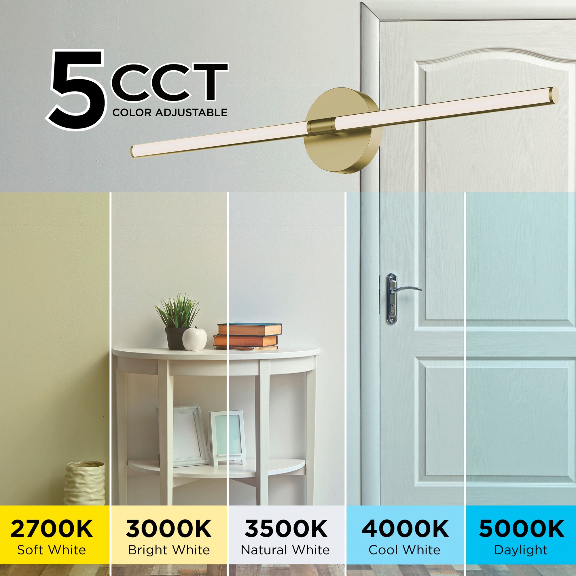 Image 5 Chicago 32"W Antique Brass 40W LED Vanity Light w/ White Acrylic Shade more views