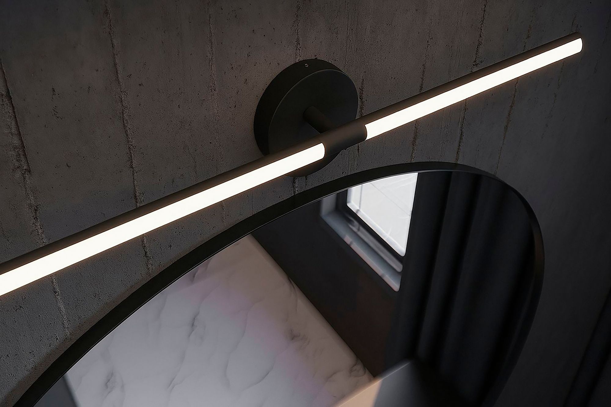 Image 3 Chicago 32" Wide Black 40W LED Vanity Light with White Acrylic Shade more views