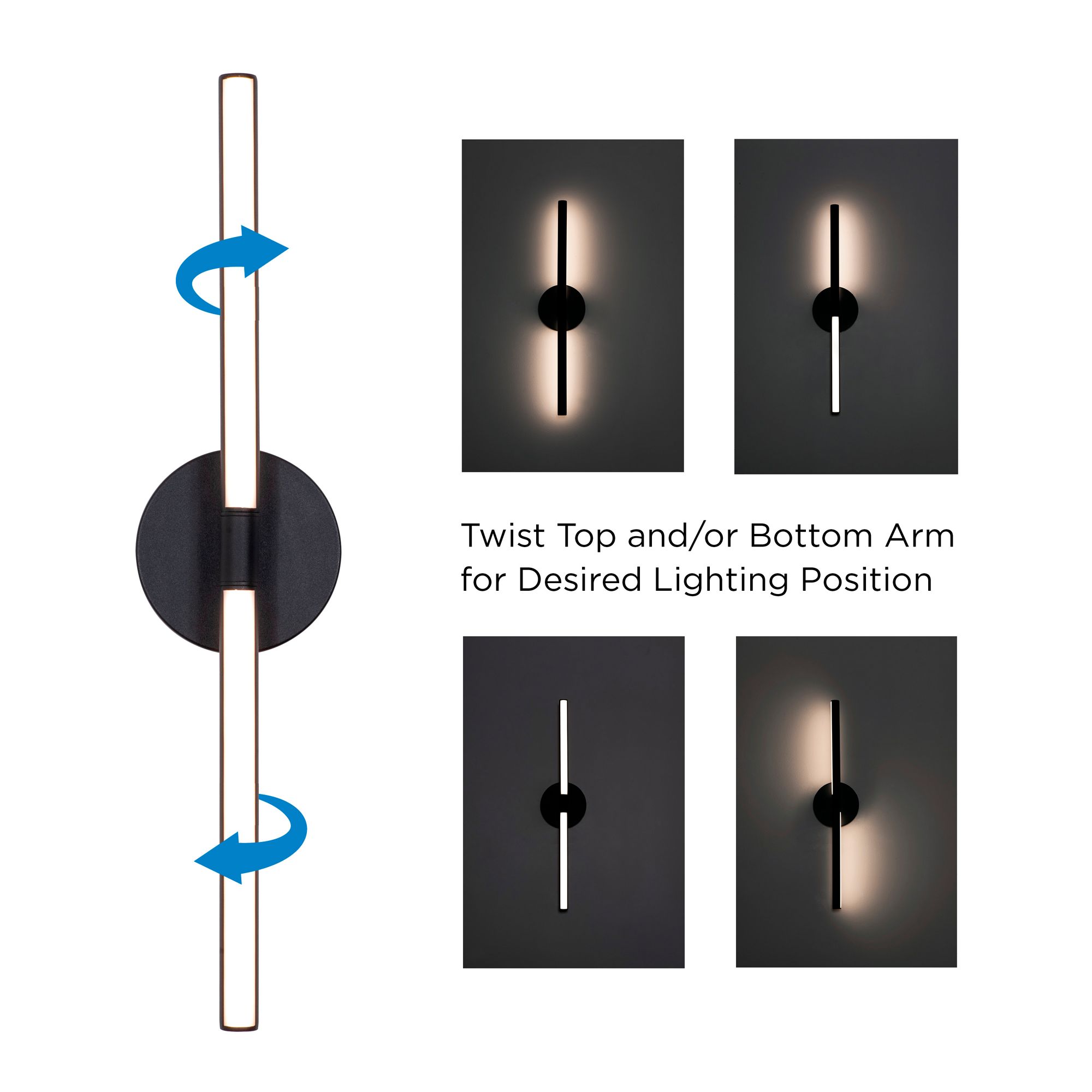 Image 6 Chicago 32" Wide Black 40W LED Vanity Light with White Acrylic Shade more views