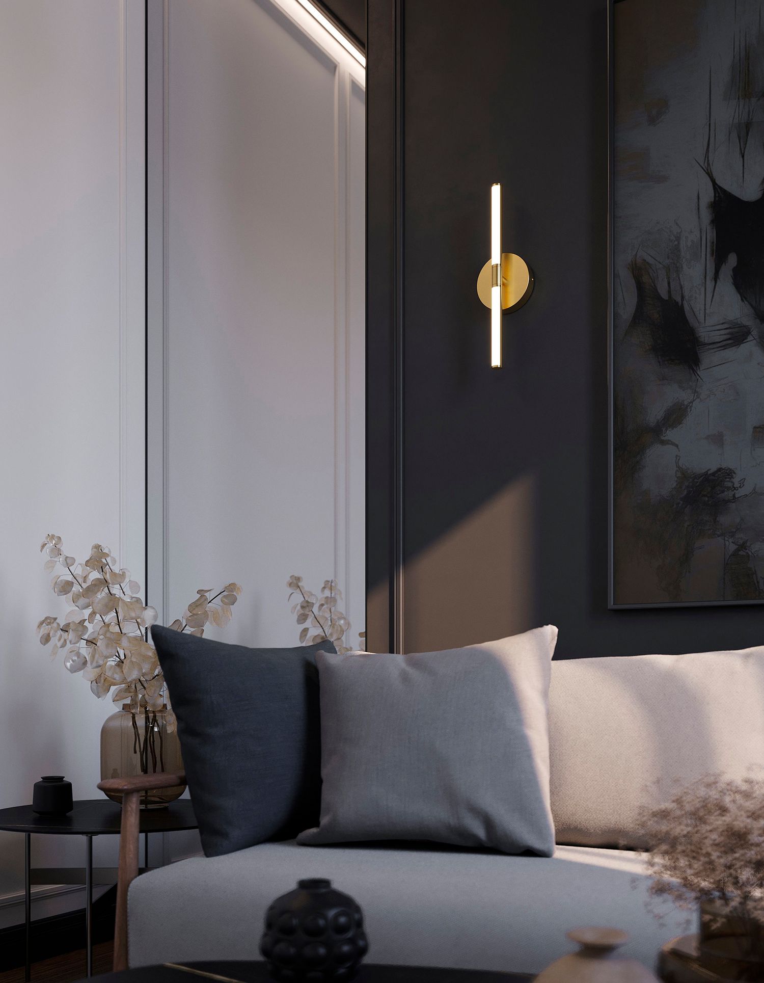 Image 2 Chicago 7"W Light Antique Brass 20W LED Vanity Light w/ White Acrylic Shade more views