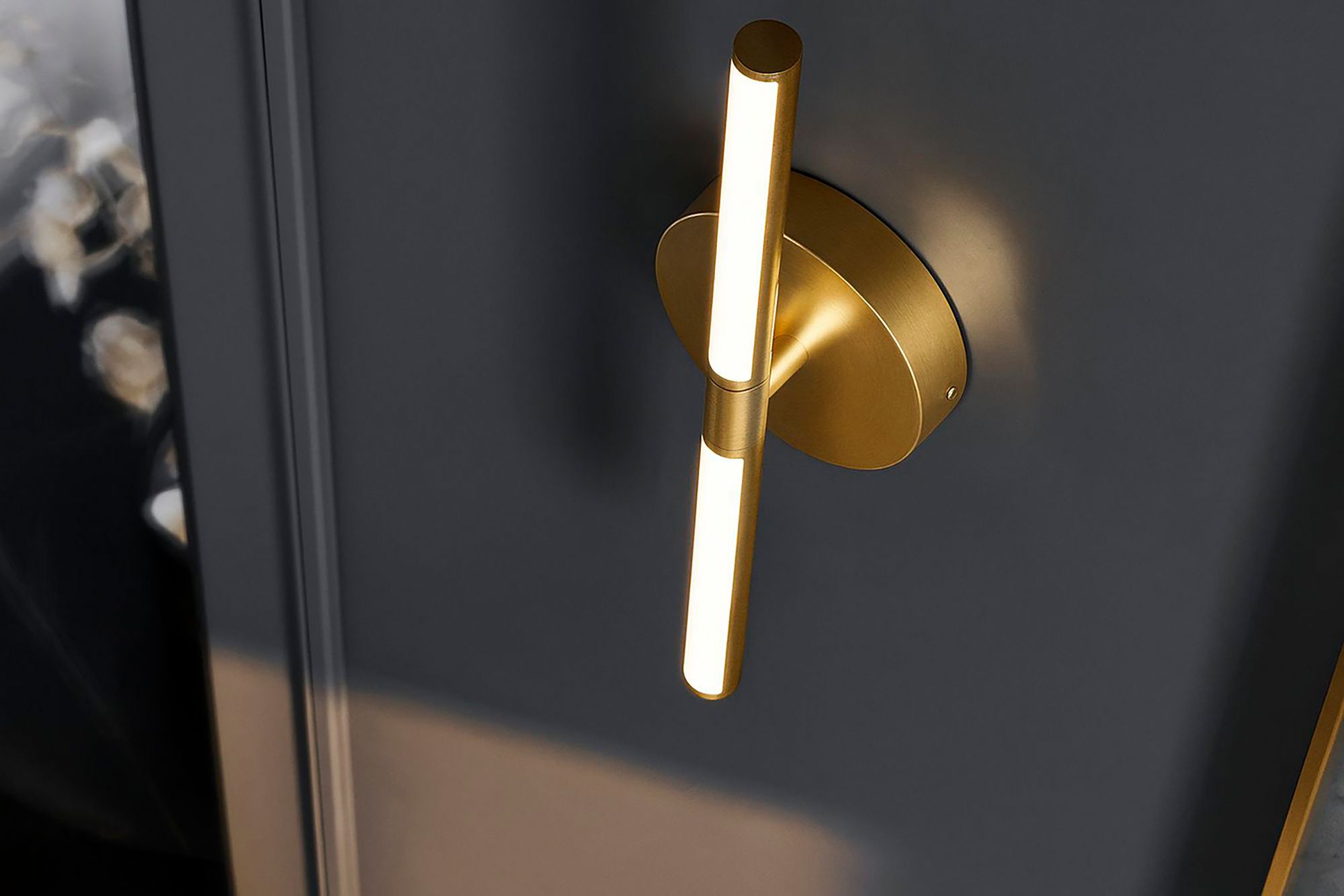 Image 3 Chicago 7"W Light Antique Brass 20W LED Vanity Light w/ White Acrylic Shade more views