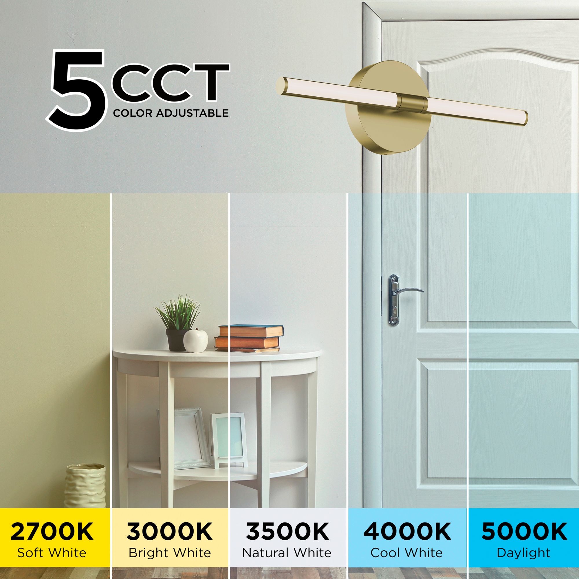 Image 5 Chicago 7"W Light Antique Brass 20W LED Vanity Light w/ White Acrylic Shade more views