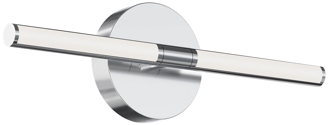 Chicago 7"W Polished Chrome 20W LED Vanity Light w/ White Acrylic Shade