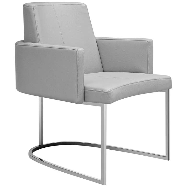 Image 1 Chichi Taupe Faux Leather Dining Armchair