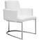 Chichi White Faux Leather Dining Armchair