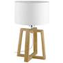 Chietino - 1-Light Table Lamp - Wood Finish - White Fabric Shade