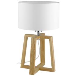 Chietino - 1-Light Table Lamp - Wood Finish - White Fabric Shade