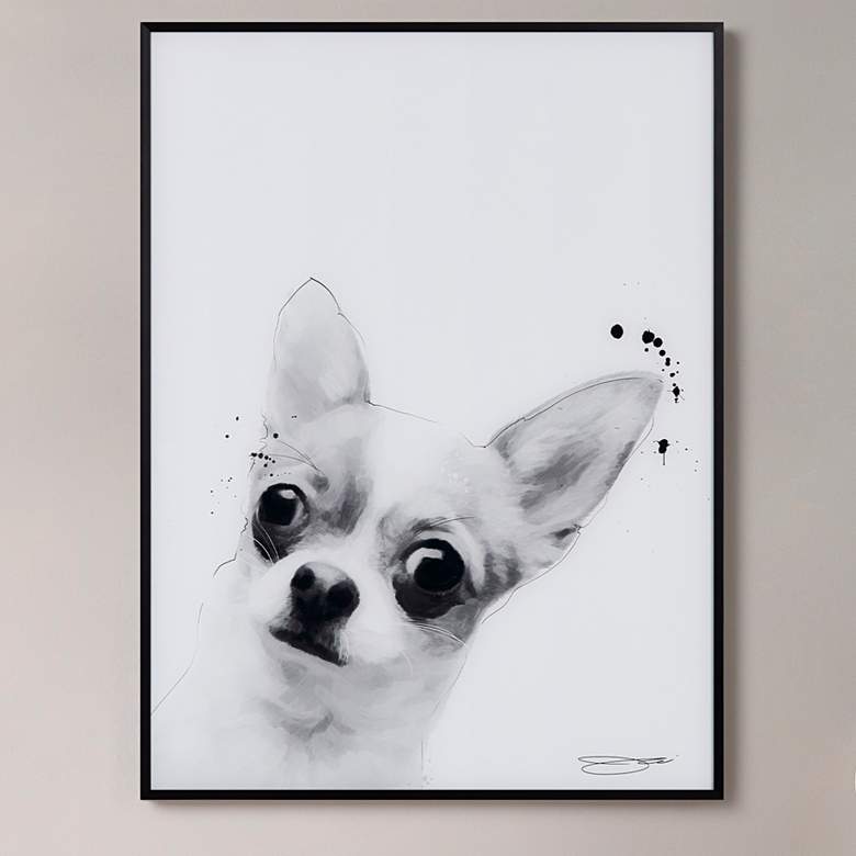 Image 1 Chihuahua 24"x18" Rectangular Printed Glass Framed Wall Art