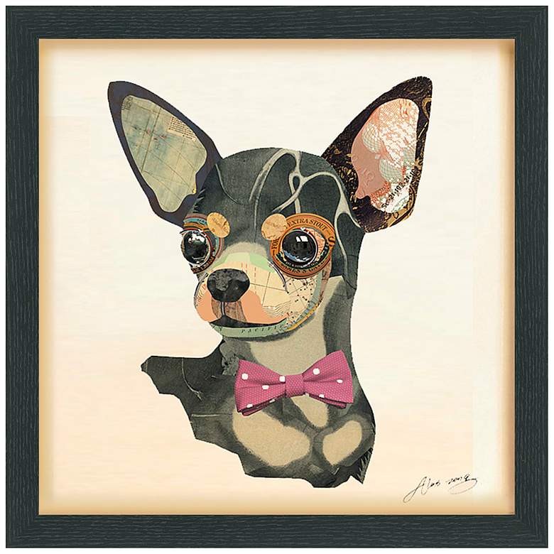 Image 2 Chihuahua Closeup 17" High Collage Framed Wall Art